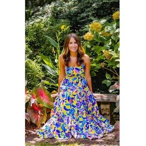 J Crew full length floral dress